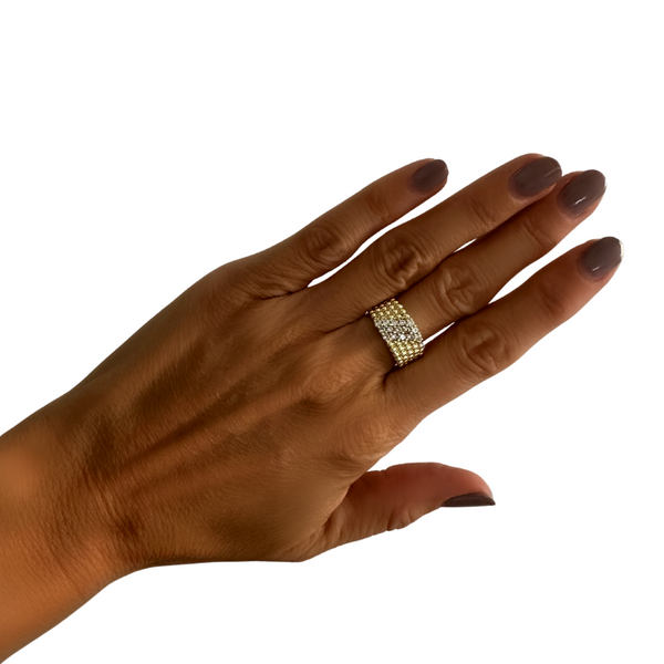 Cubic Zirconia Millwork Detail Band Ring