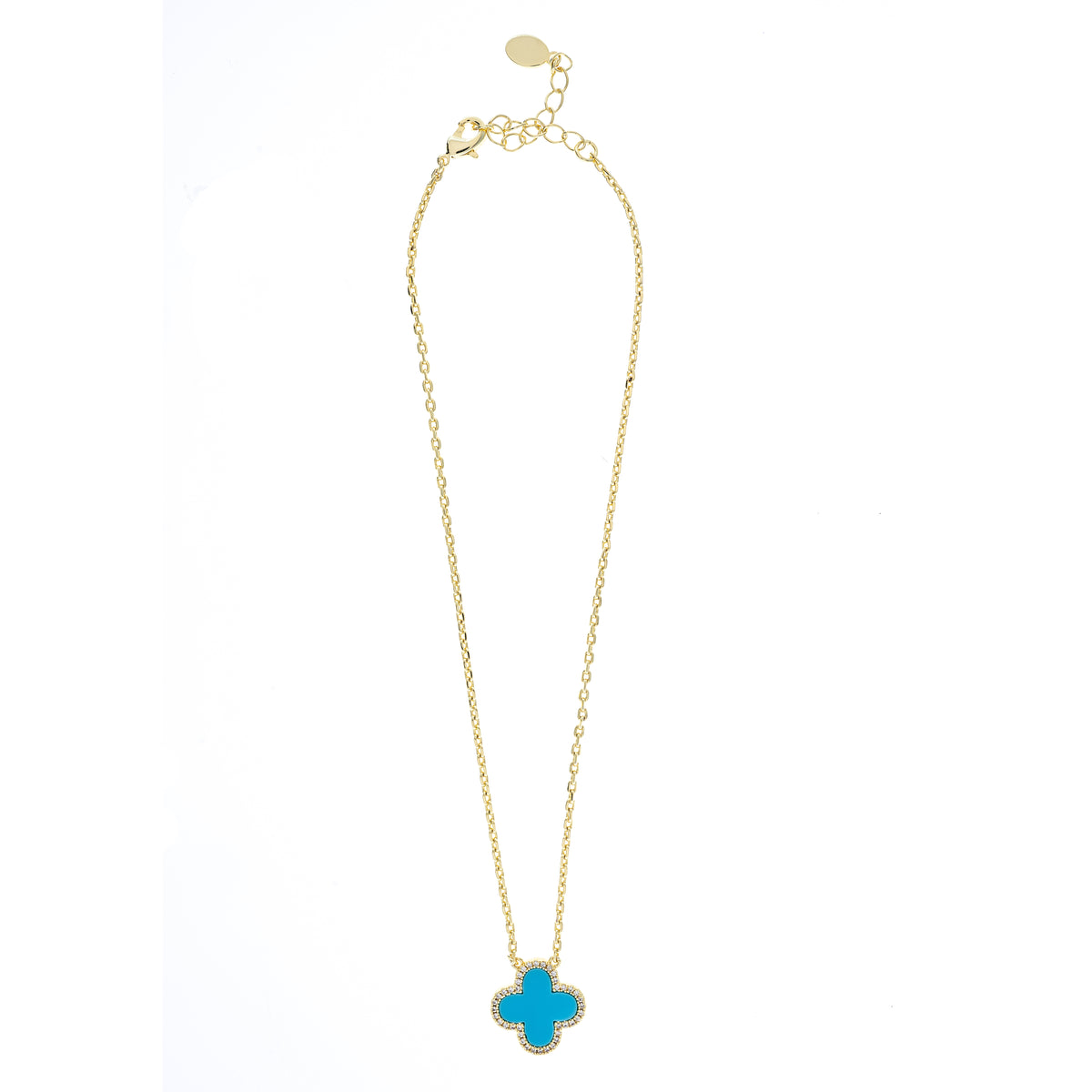 Turquoise and CZ Flower Pendant – Rivka Friedman Jewelry