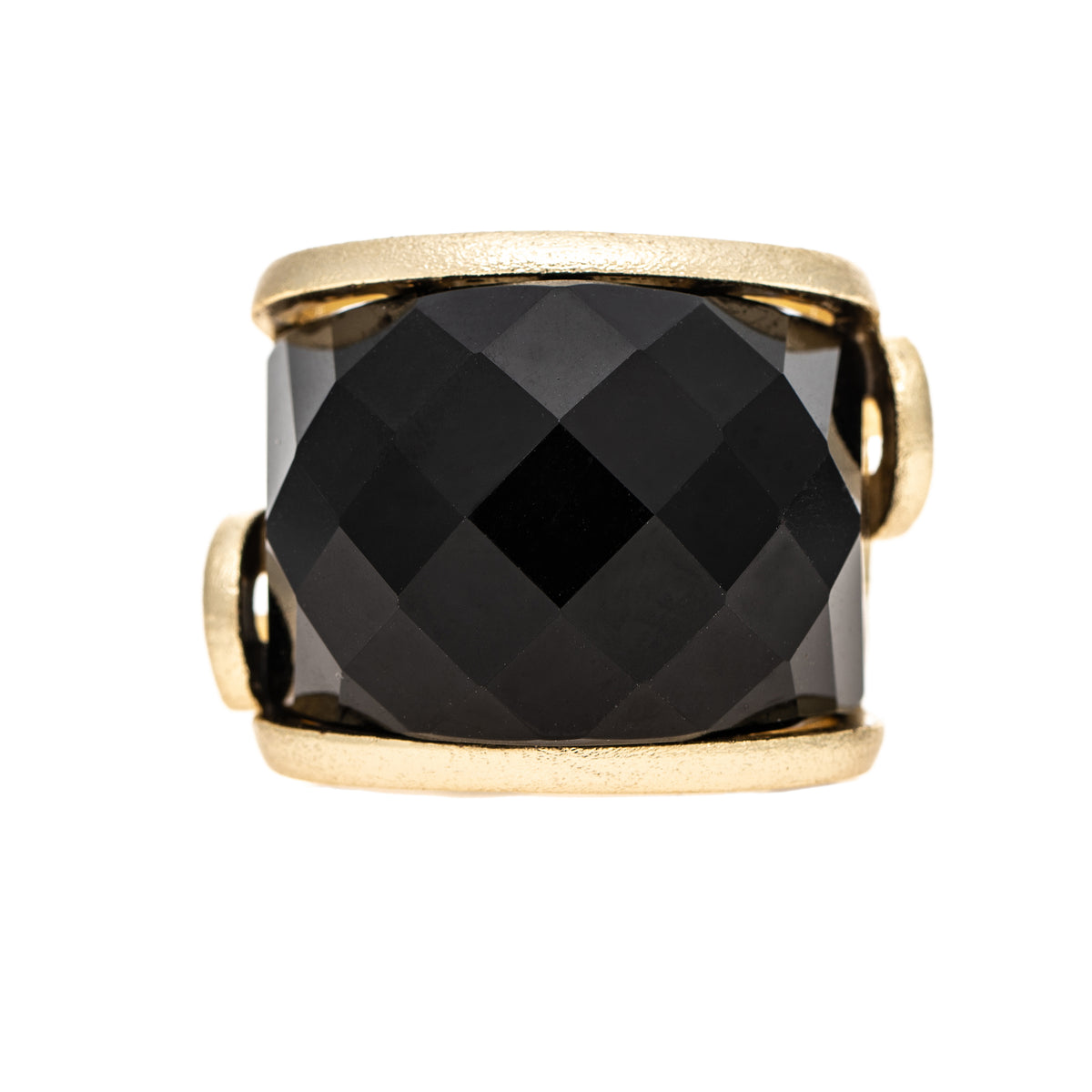 Onyx East-West Scroll Ring – Rivka Friedman Jewelry