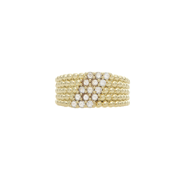 Cubic Zirconia Millwork Detail Band Ring