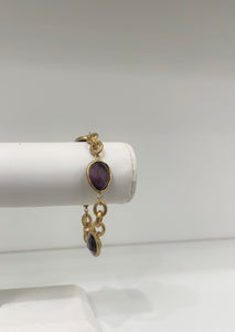 Cat's Eye Purple + Chain Bracelet - Closeout