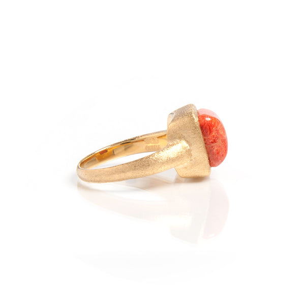 Coral Square Satin Stack Ring