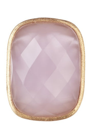 Lavender Chalcedony Cocktail Ring + Side Accent