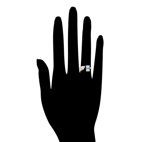 Periwinkle Crystal + Cubic Zirconia Open Band Ring