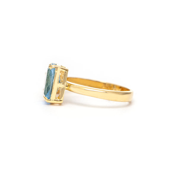 Periwinkle Crystal + Cubic Zirconia Open Band Ring