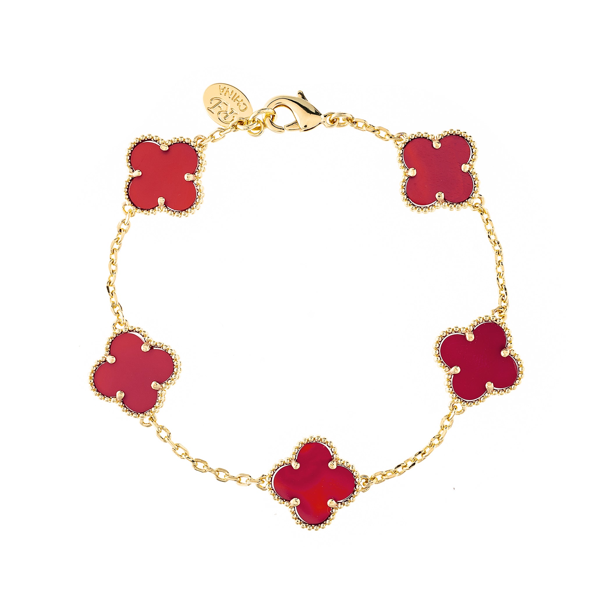 Carnelian Flower Station Bracelet