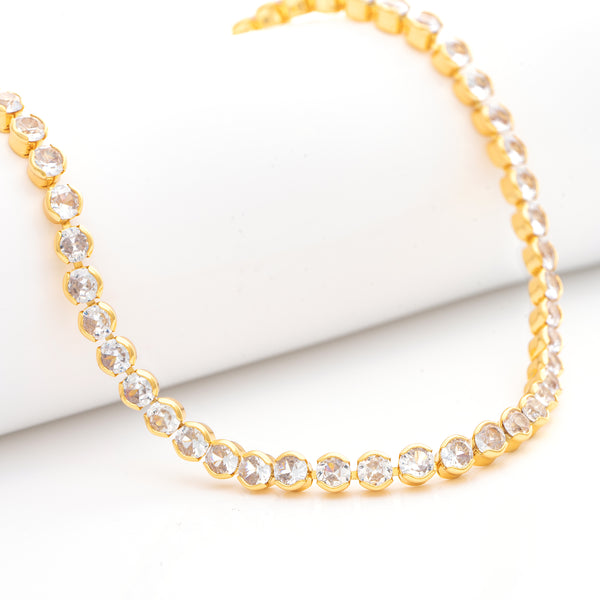 Cubic Zirconia Tennis Line Necklace