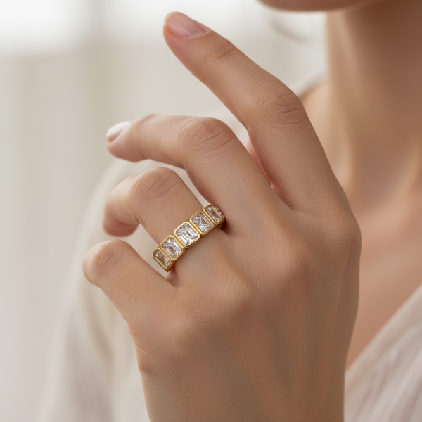 Bezel Set CZ Eternity Band
