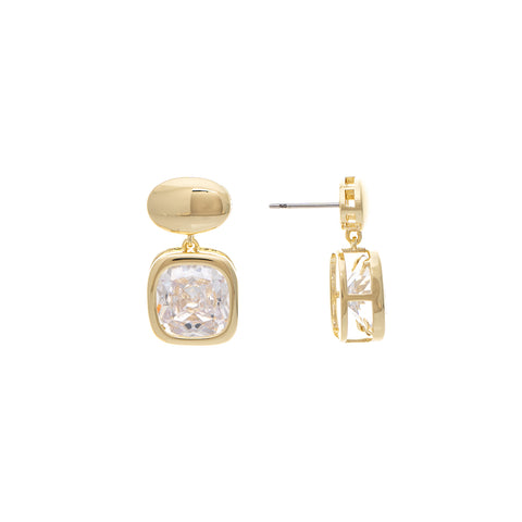 Cubic Zirconia Bezel Drop Earring