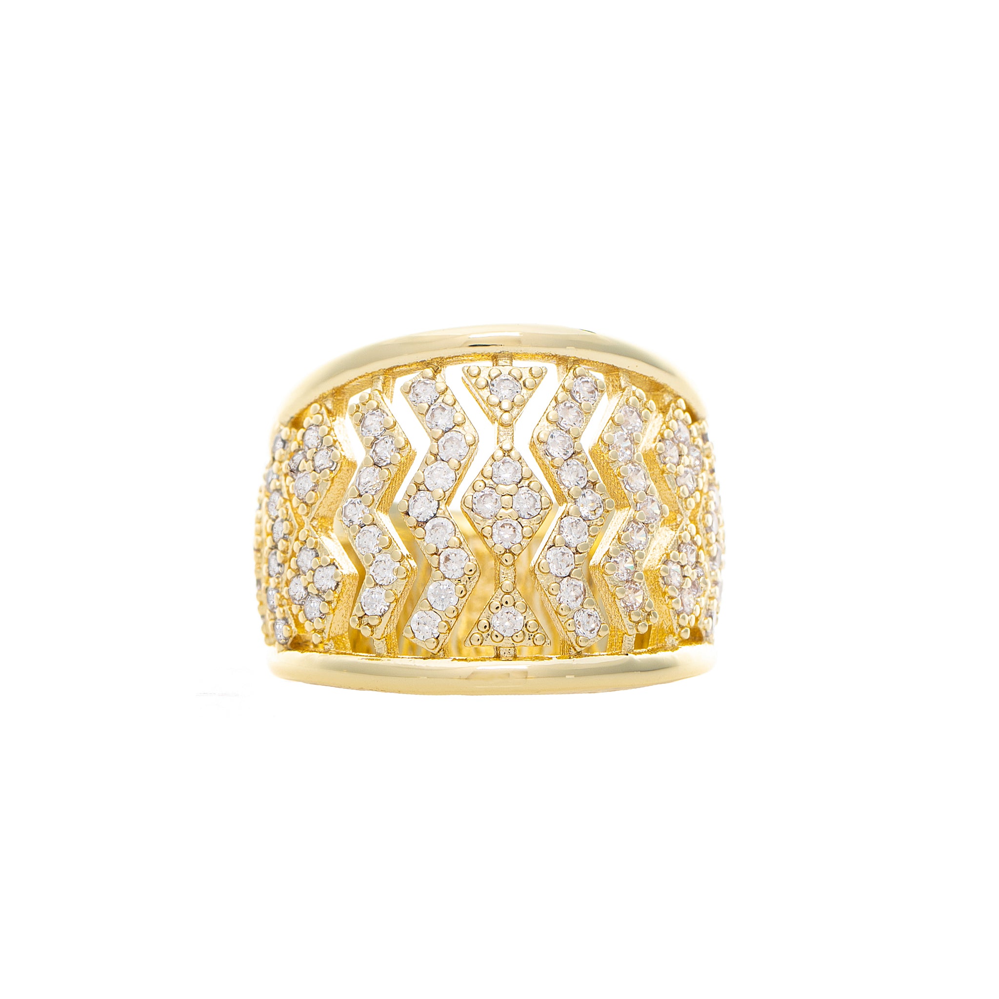 CZ Open Band Statement Ring