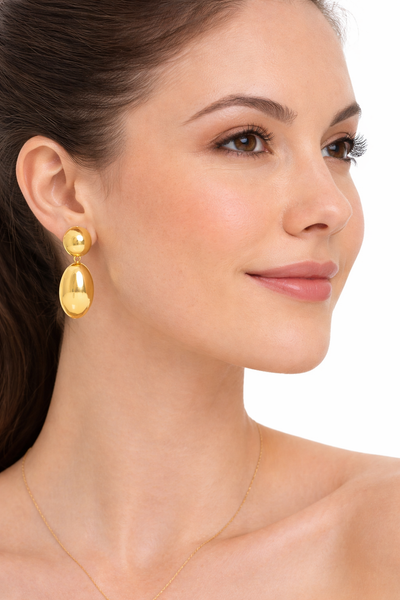 Polished Chunky Double Drop Dangle Earring
