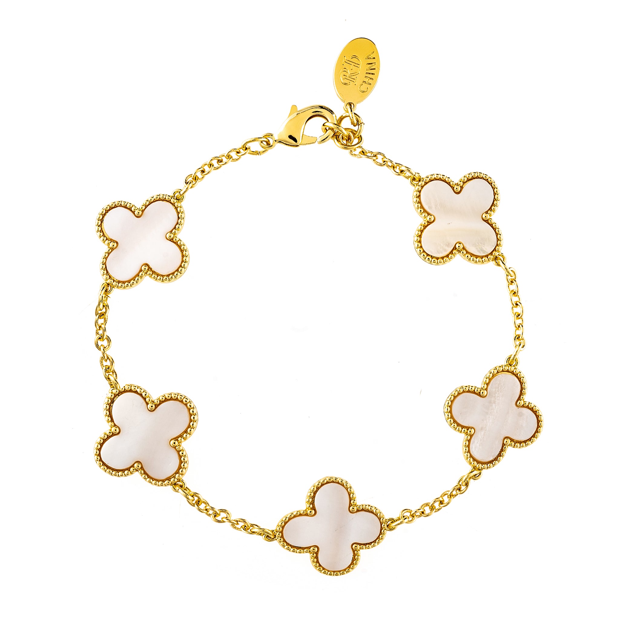 Mother of Pearl Flower Station Bracelet