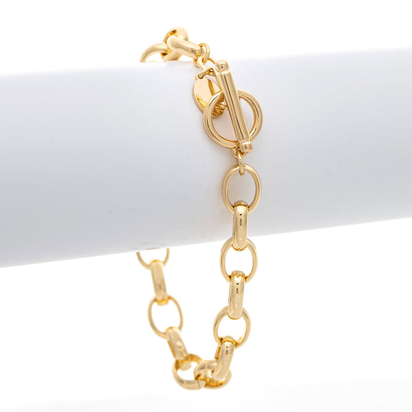 Polished Rolo Link Toggle Bracelet