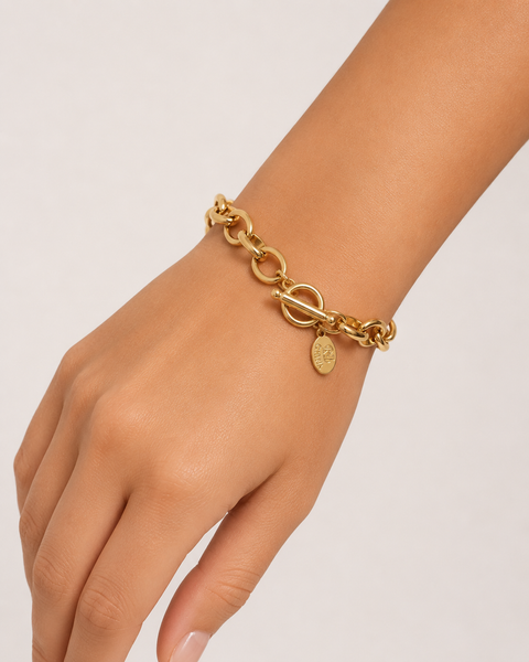 Polished Rolo Link Toggle Bracelet