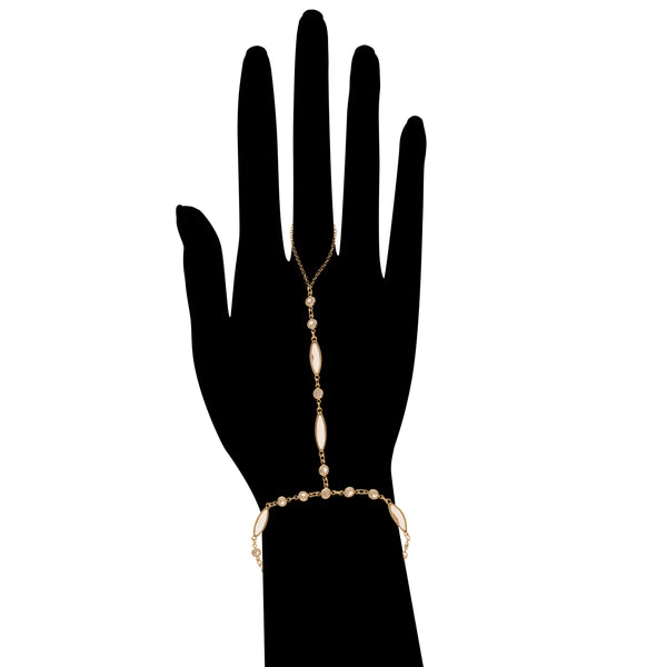 Cubic Zirconia Hand Chain Bracelet