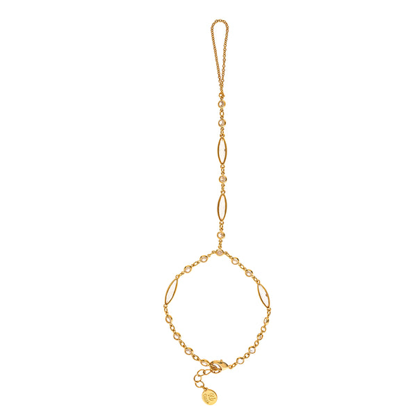 Cubic Zirconia Hand Chain Bracelet