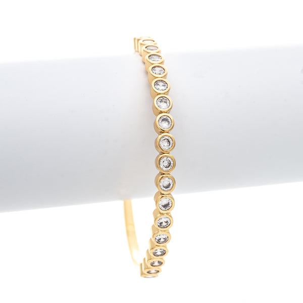 Bezel Set CZ Bangle Bracelet
