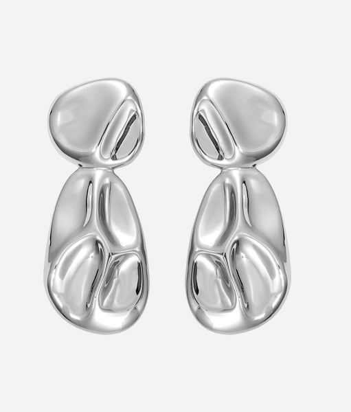 Rhodium Polished Statement Earring