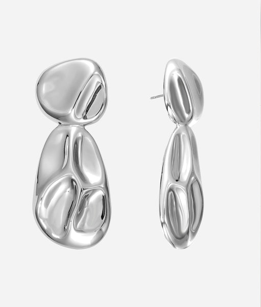 Rhodium Polished Statement Earring