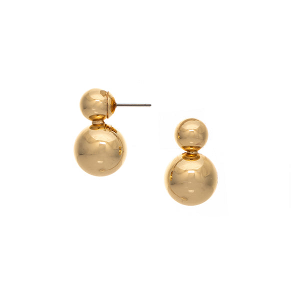 Polished Double Bubble Drop Earrings