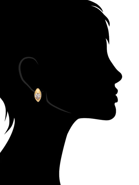 Pear CZ Huggie Hoop Earrings&nbsp;