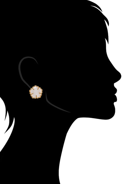 Mother of Pearl Flower Studs