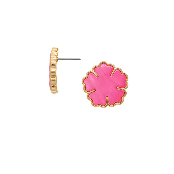 Pink Flower Studs