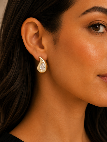 Polished Teardrop Stud Earrings