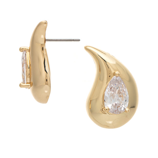 Polished Teardrop Stud Earrings