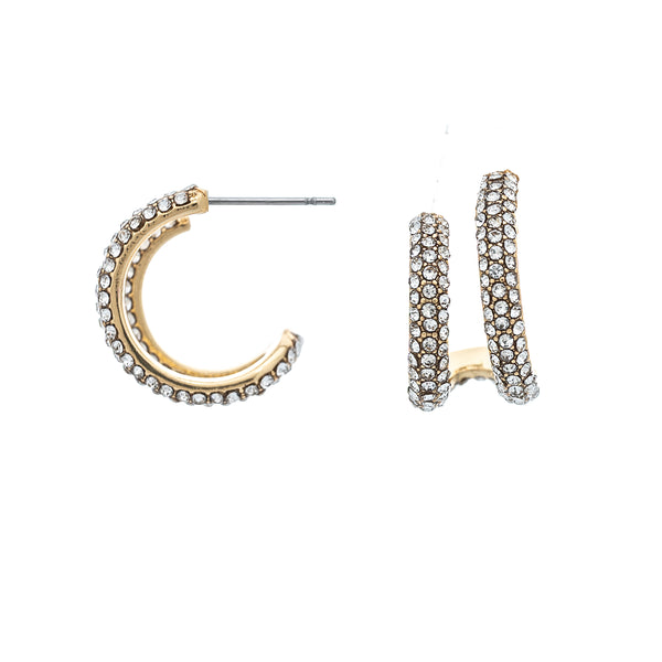 Pavé Double Hoop Earrings