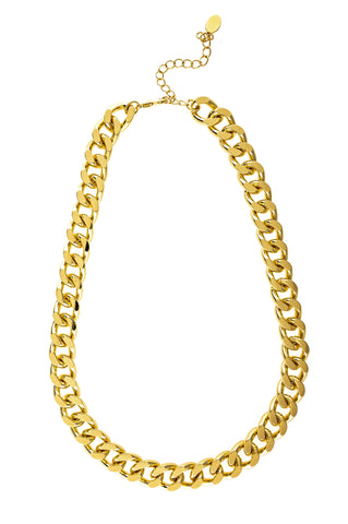 Polished Gold Curb Link Necklace