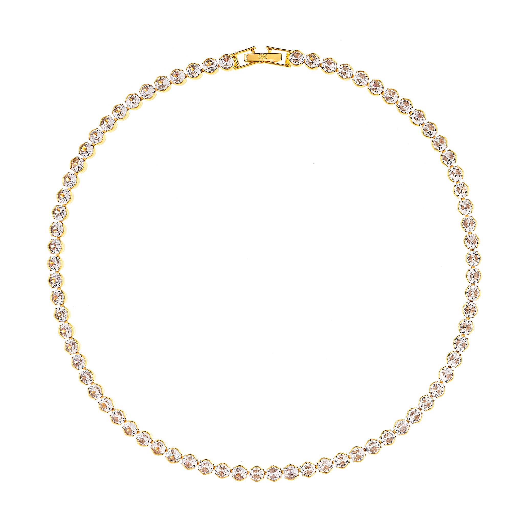 Cubic Zirconia Tennis Line Necklace