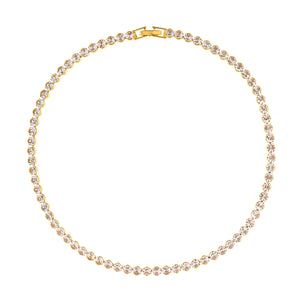 Cubic Zirconia Tennis Line Necklace