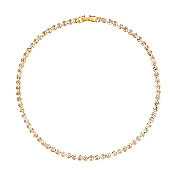 Cubic Zirconia Tennis Line Necklace