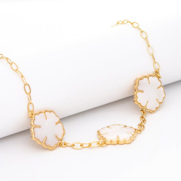 Mother of Pearl Triple Flower Station Pendant