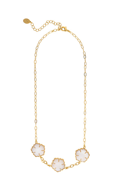 Mother of Pearl Triple Flower Station Pendant