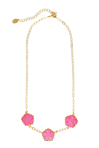 Pink Triple Flower Station Pendant