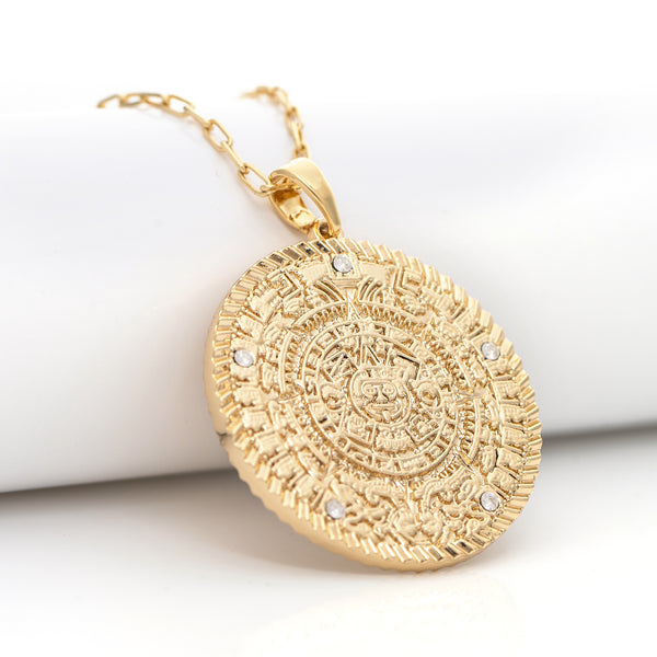 Large Medallion Pendant With CZ Accents