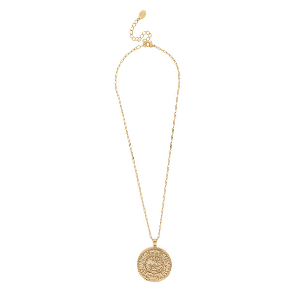 Large Medallion Pendant With CZ Accents