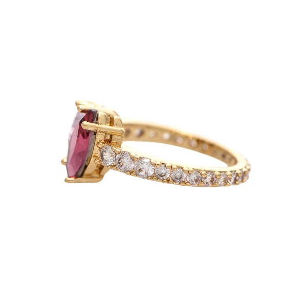 Pink Pear and Marquise Cubic Zirconia Statement Ring