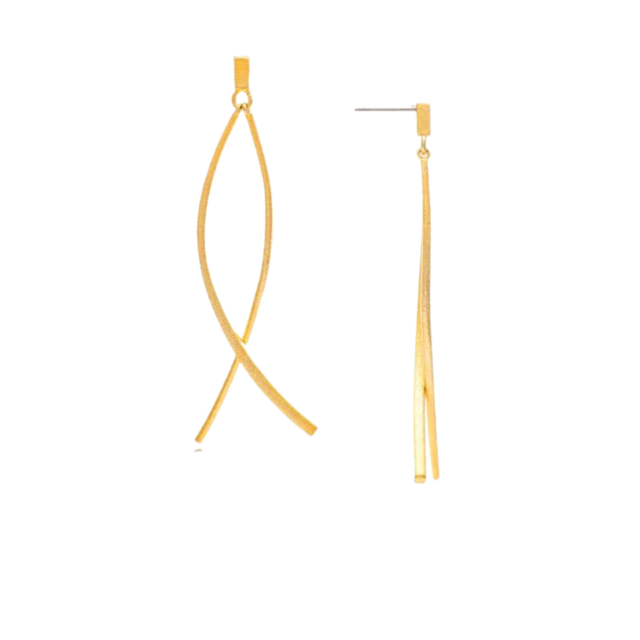 Satin Criss Cross Dangle Earrings