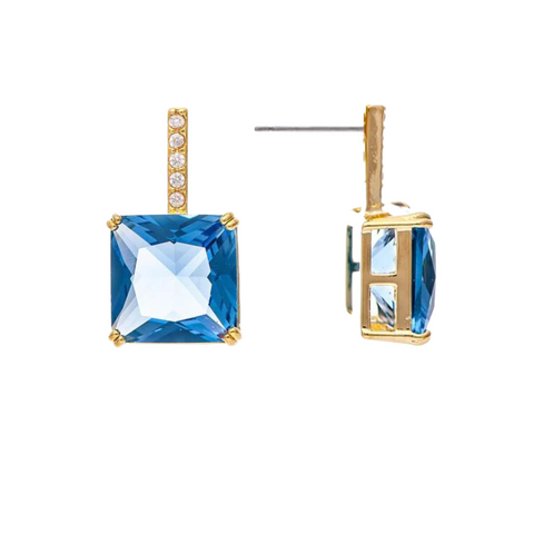 Periwinkle Crystal + Cubic Zirconia Drop Earrings