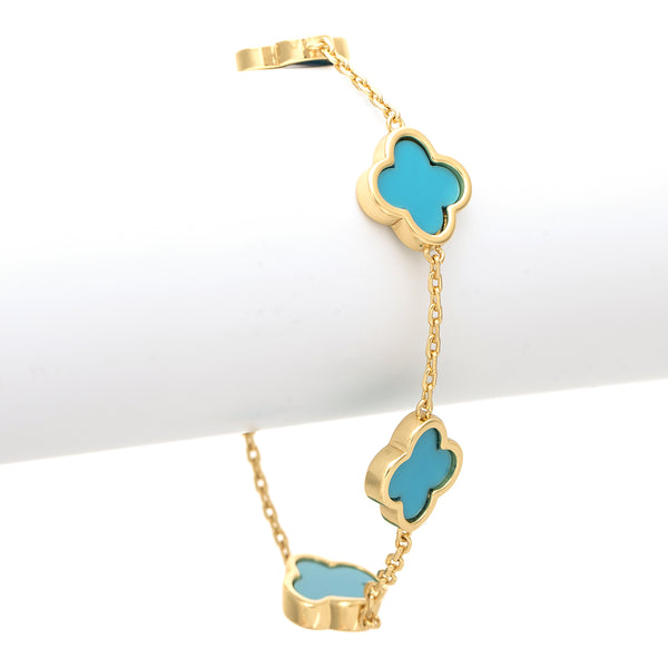 Turquoise Flower Station Bracelet