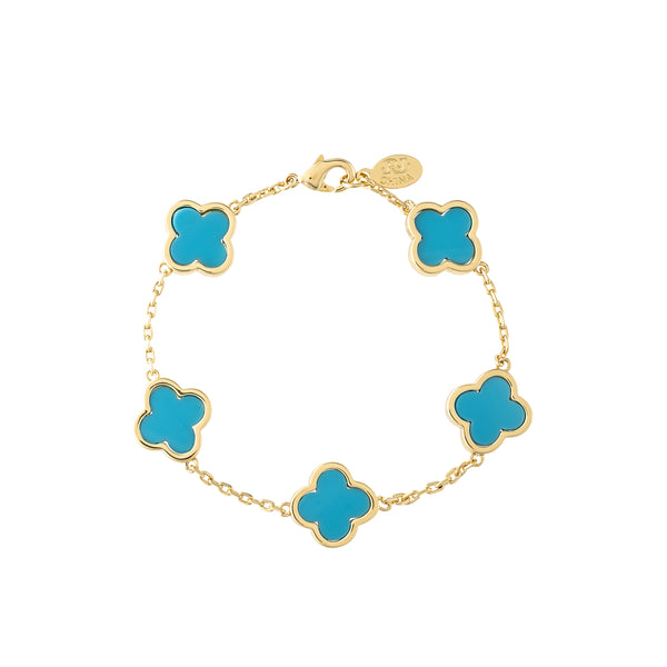 Turquoise Flower Station Bracelet
