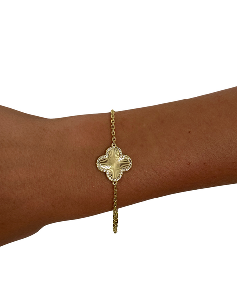 Single CZ Flower Bracelet