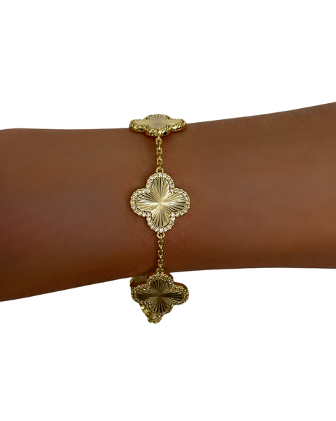 5 Station CZ Flower Bracelet