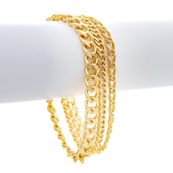 Polished Chain Link Bracelet Set