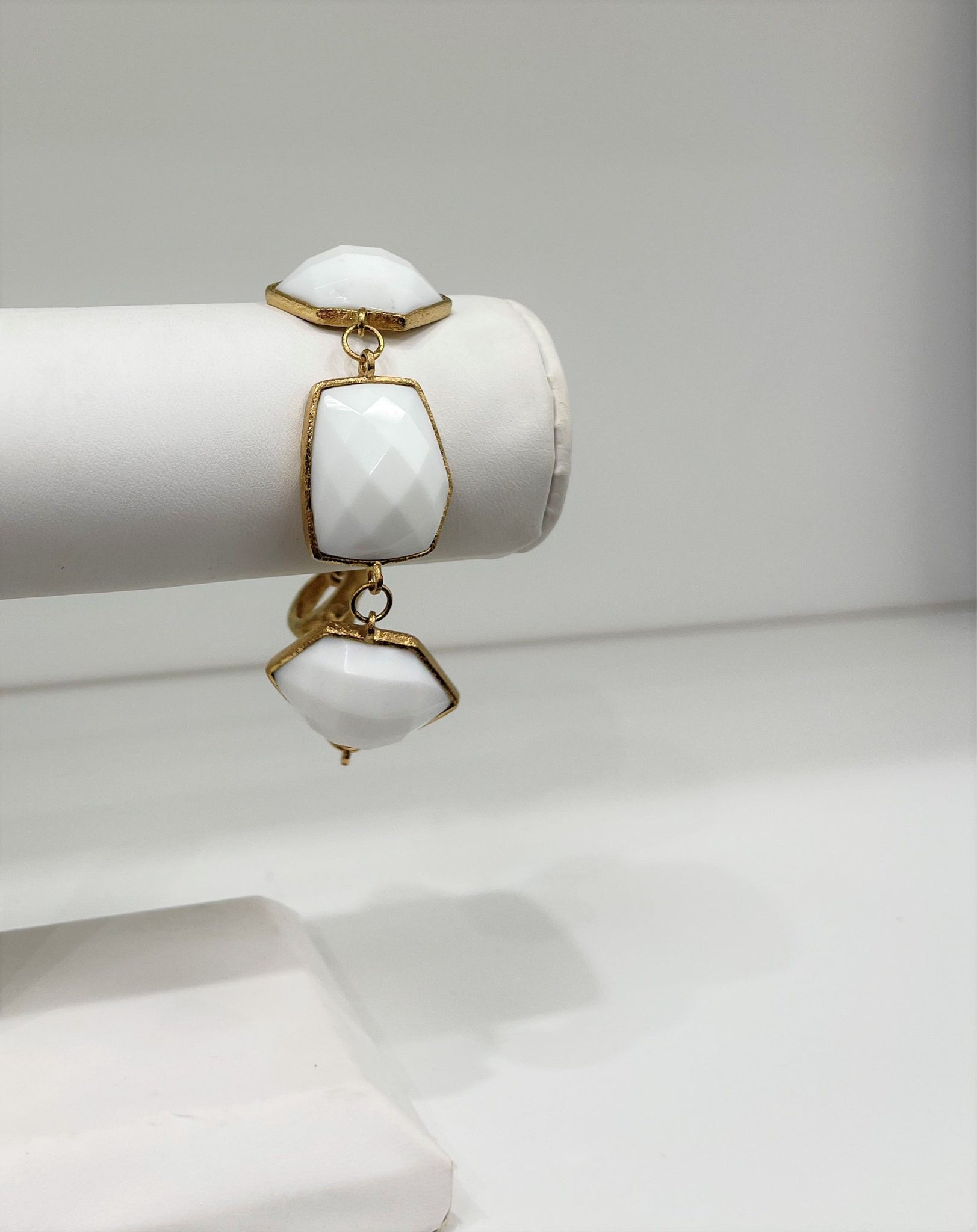 White Agate Toggle Bracelet - Closeout