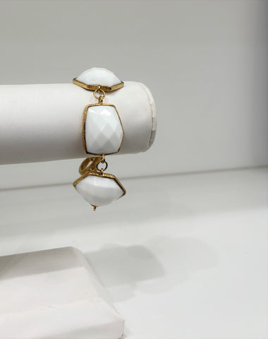 White Agate Toggle Bracelet - Closeout