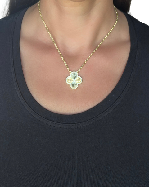 Satin and CZ Flower Pendant